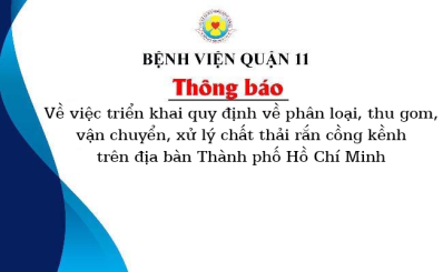 Thông báo về việc triển khai quy định về phân loại, thu gom, vận chuyển, xử lý chất thải rắn cồng kềnh trên địa bàn Thành phố Hồ Chí Minh